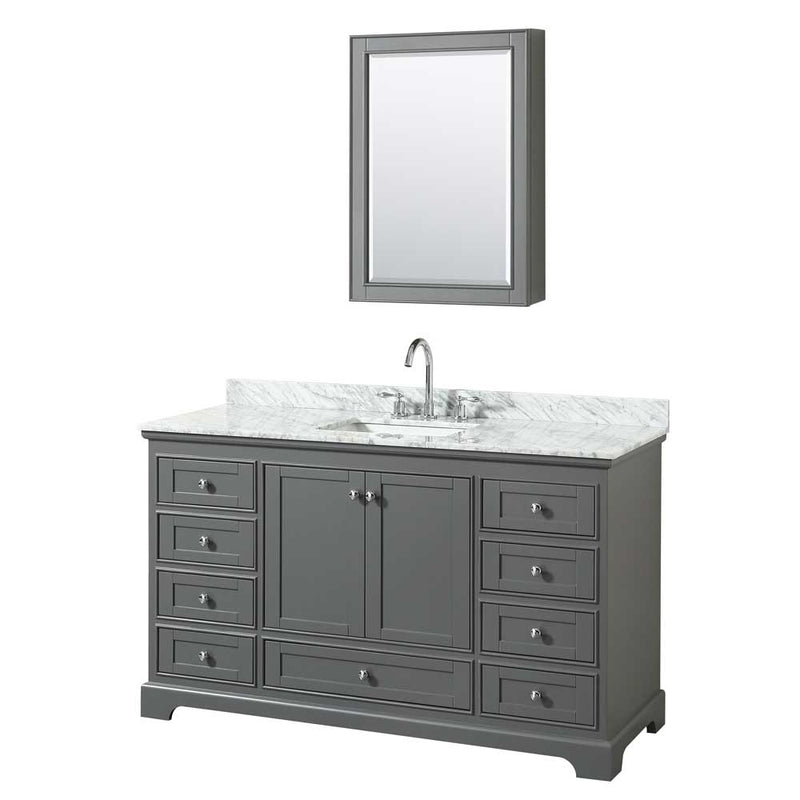Deborah 60 Inch Single Bathroom Vanity in Dark Gray - 35