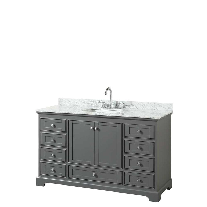 Deborah 60 Inch Single Bathroom Vanity in Dark Gray - 30