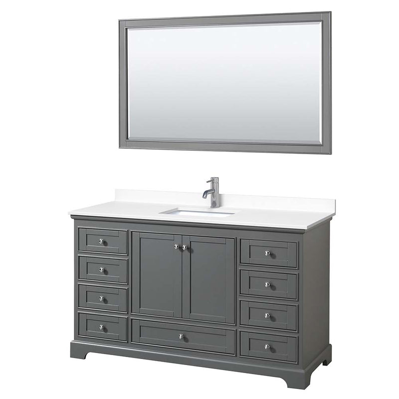 Deborah 60 Inch Single Bathroom Vanity in Dark Gray - 42