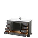 Deborah 60 Inch Single Bathroom Vanity in Dark Gray - 40