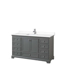 Deborah 60 Inch Single Bathroom Vanity in Dark Gray - 39