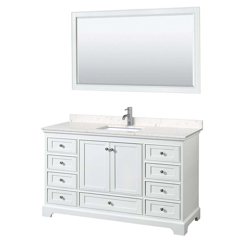 Deborah 60 Inch Single Bathroom Vanity in White - 10