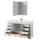 Deborah 60 Inch Single Bathroom Vanity in White - 15