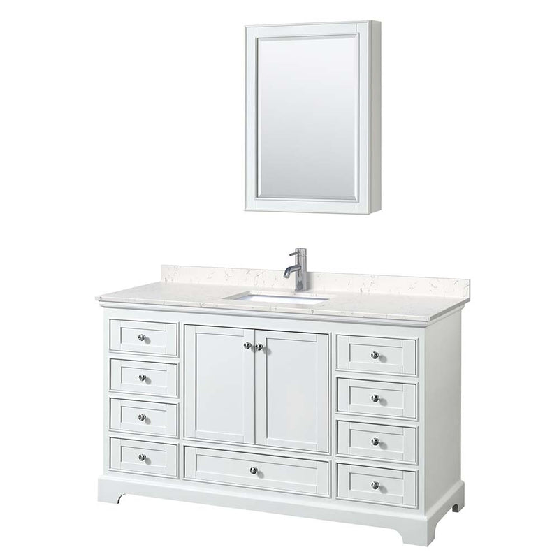 Deborah 60 Inch Single Bathroom Vanity in White - 14