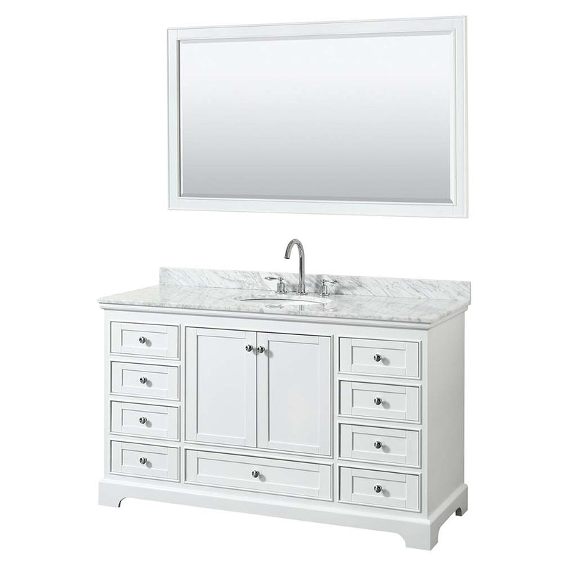 Deborah 60 Inch Single Bathroom Vanity in White - 21