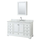 Deborah 60 Inch Single Bathroom Vanity in White - 25