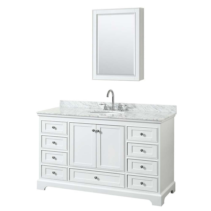 Deborah 60 Inch Single Bathroom Vanity in White - 25