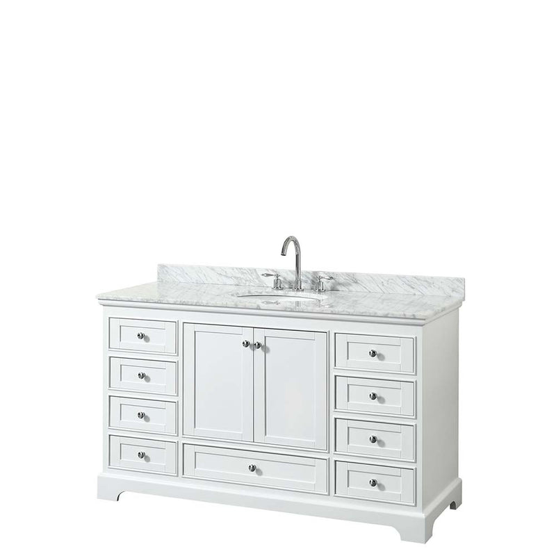 Deborah 60 Inch Single Bathroom Vanity in White - 18