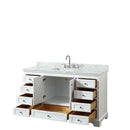 Deborah 60 Inch Single Bathroom Vanity in White - 31