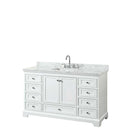 Deborah 60 Inch Single Bathroom Vanity in White - 30