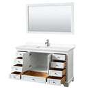 Deborah 60 Inch Single Bathroom Vanity in White - 43