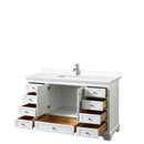 Deborah 60 Inch Single Bathroom Vanity in White - 40