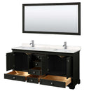 Deborah 72 Inch Double Bathroom Vanity in Dark Espresso - 32