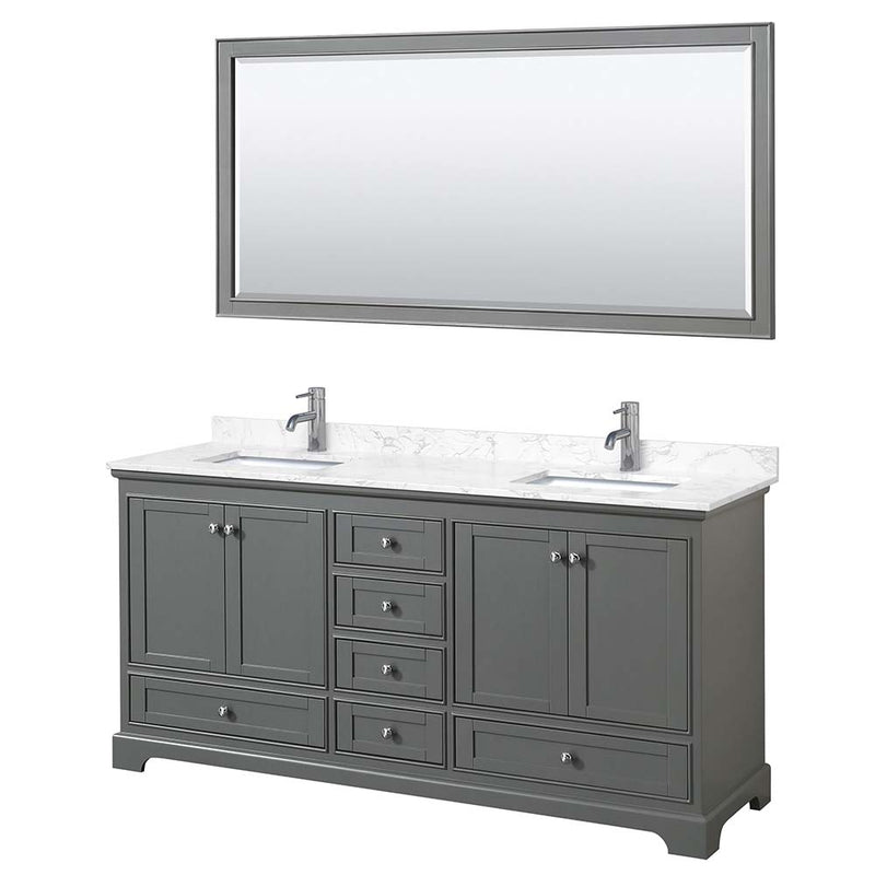 Deborah 72 Inch Double Bathroom Vanity in Dark Gray - 16