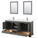 Deborah 72 Inch Double Bathroom Vanity in Dark Gray - 28