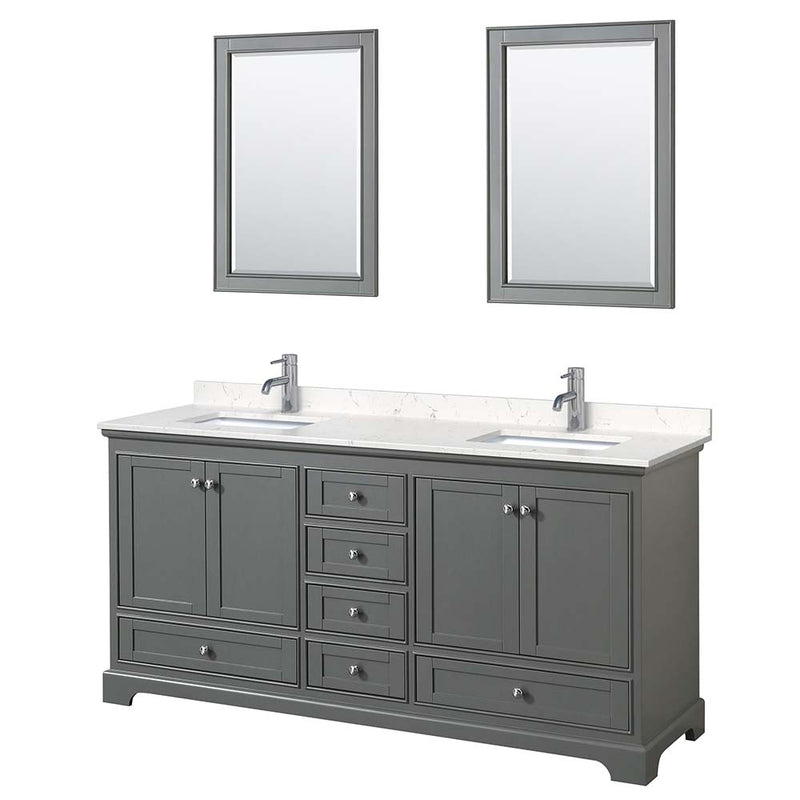 Deborah 72 Inch Double Bathroom Vanity in Dark Gray - 27