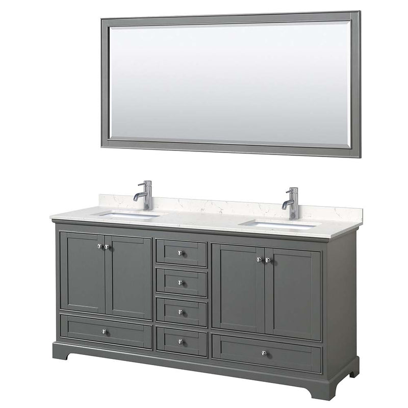 Deborah 72 Inch Double Bathroom Vanity in Dark Gray - 31