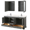Deborah 72 Inch Double Bathroom Vanity in Dark Gray - 36
