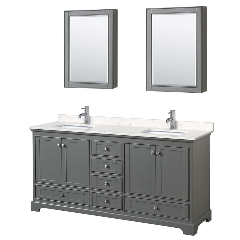 Deborah 72 Inch Double Bathroom Vanity in Dark Gray - 35