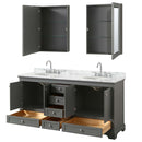 Deborah 72 Inch Double Bathroom Vanity in Dark Gray - 50