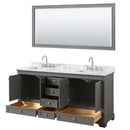 Deborah 72 Inch Double Bathroom Vanity in Dark Gray - 60