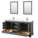 Deborah 72 Inch Double Bathroom Vanity in Dark Gray - 70