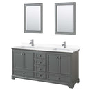 Deborah 72 Inch Double Bathroom Vanity in Dark Gray - 69