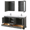 Deborah 72 Inch Double Bathroom Vanity in Dark Gray - 78
