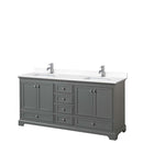 Deborah 72 Inch Double Bathroom Vanity in Dark Gray - 66
