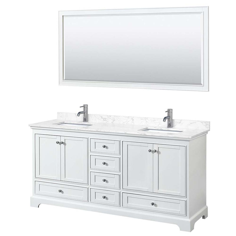 Deborah 72 Inch Double Bathroom Vanity in White - 16