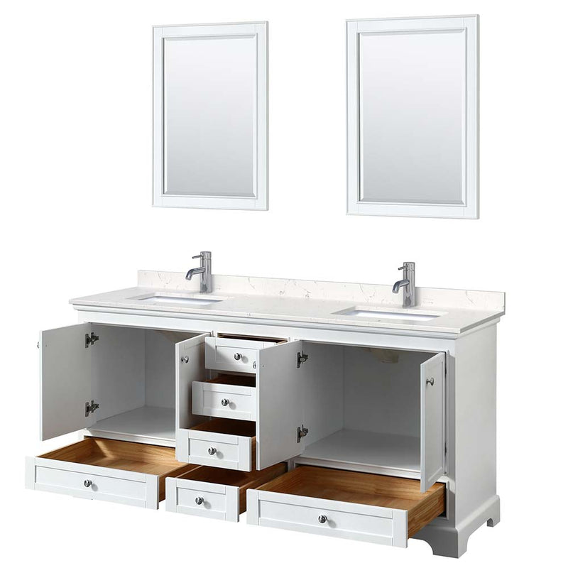Deborah 72 Inch Double Bathroom Vanity in White - 28