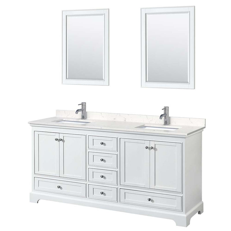 Deborah 72 Inch Double Bathroom Vanity in White - 27