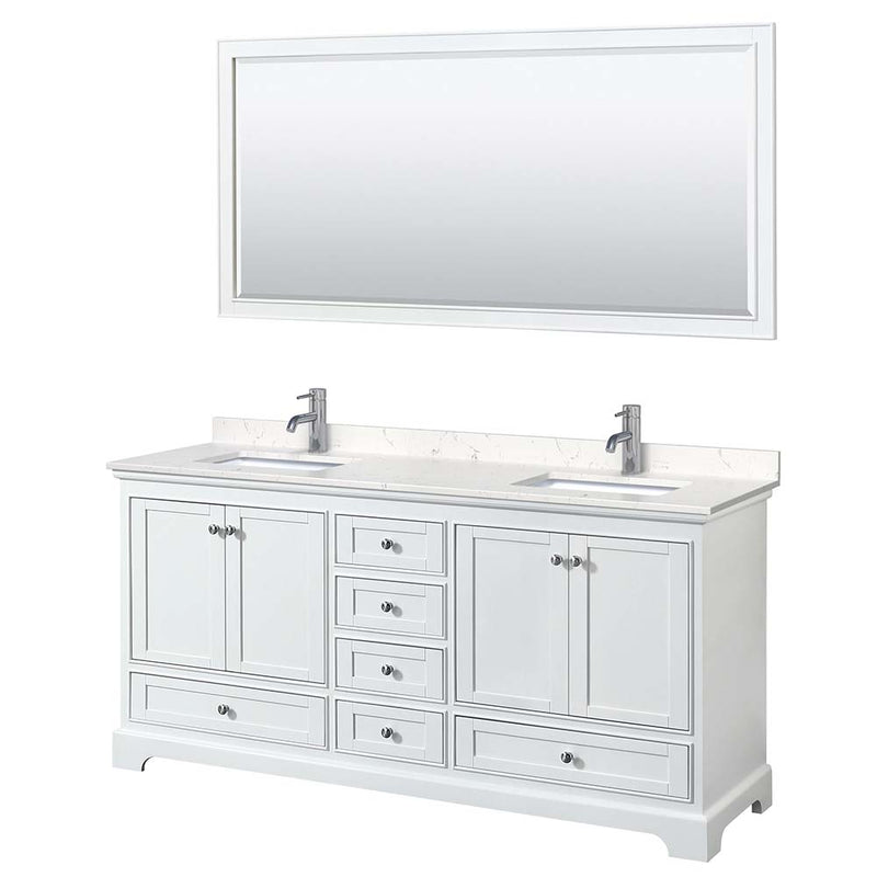 Deborah 72 Inch Double Bathroom Vanity in White - 31