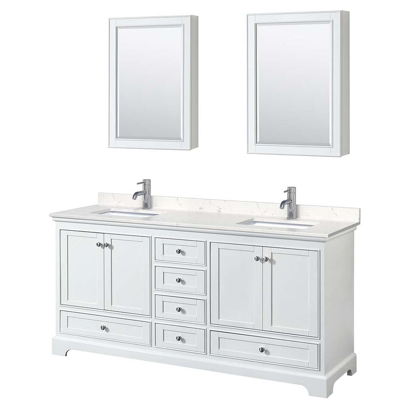 Deborah 72 Inch Double Bathroom Vanity in White - 35