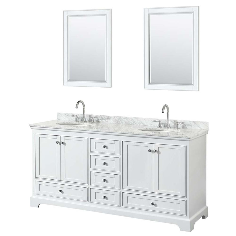 Deborah 72 Inch Double Bathroom Vanity in White - 42