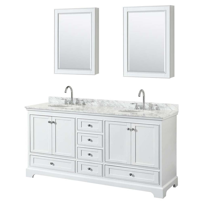 Deborah 72 Inch Double Bathroom Vanity in White - 49