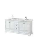 Deborah 72 Inch Double Bathroom Vanity in White - 54