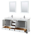 Deborah 72 Inch Double Bathroom Vanity in White - 70