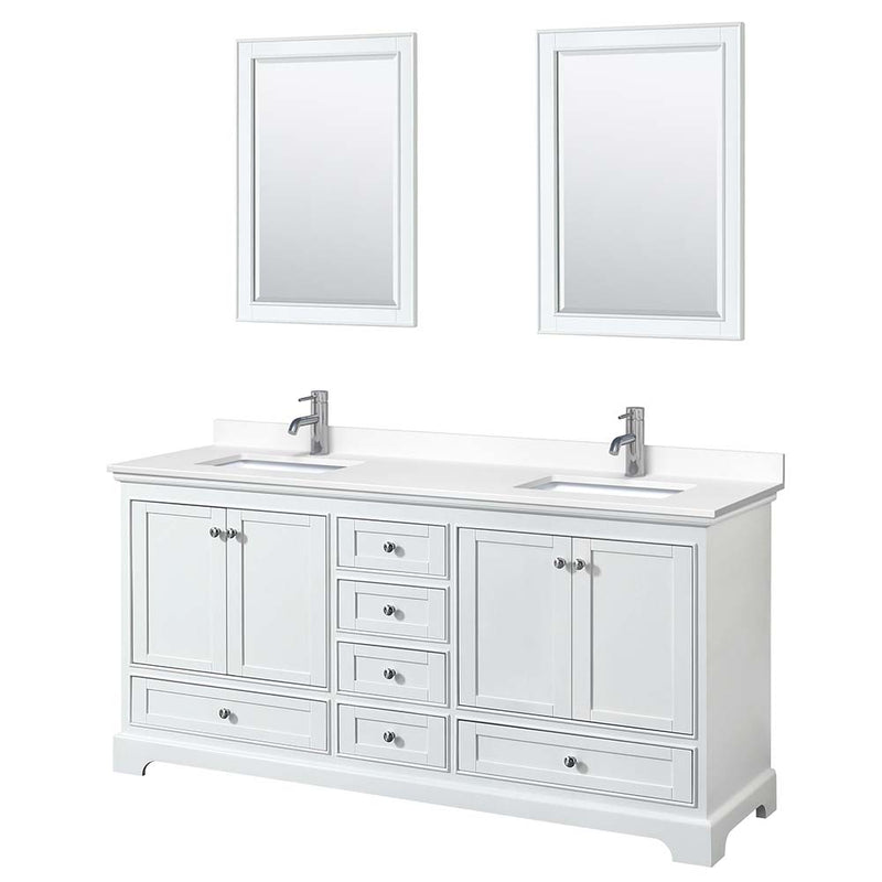 Deborah 72 Inch Double Bathroom Vanity in White - 69