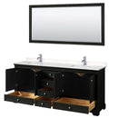 Deborah 80 Inch Double Bathroom Vanity in Dark Espresso - 32