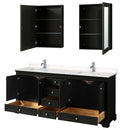 Deborah 80 Inch Double Bathroom Vanity in Dark Espresso - 36