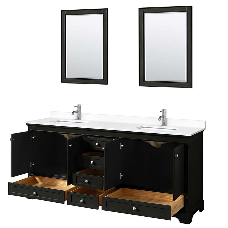 Deborah 80 Inch Double Bathroom Vanity in Dark Espresso - 75