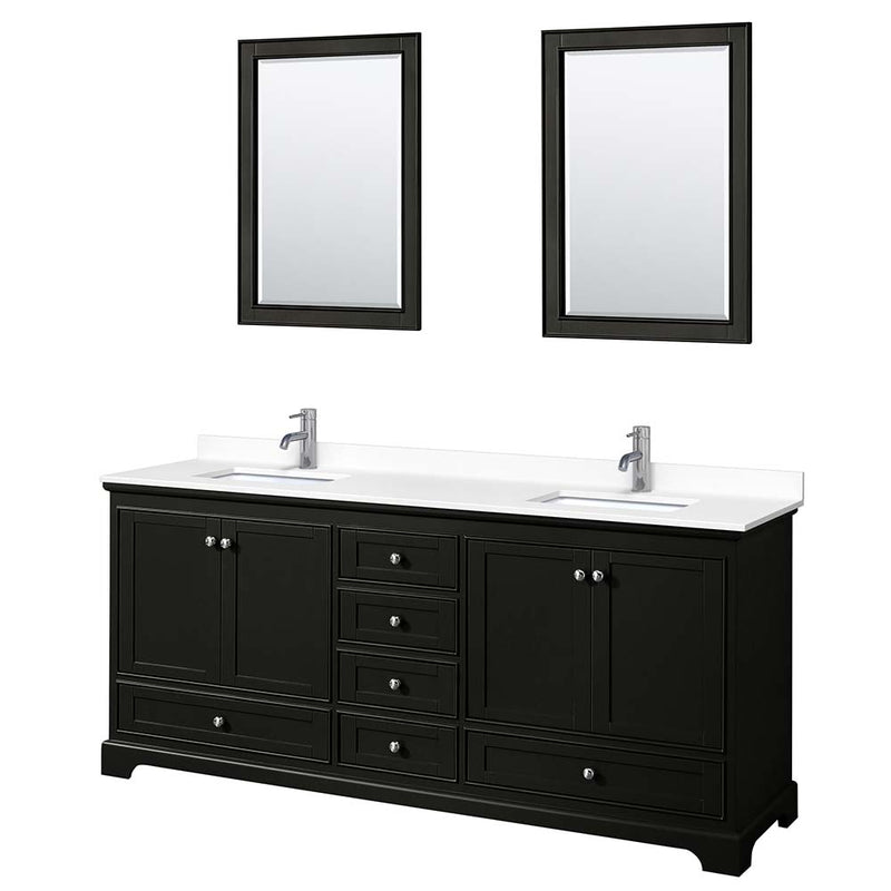 Deborah 80 Inch Double Bathroom Vanity in Dark Espresso - 74