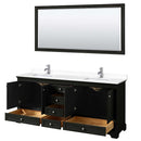 Deborah 80 Inch Double Bathroom Vanity in Dark Espresso - 79