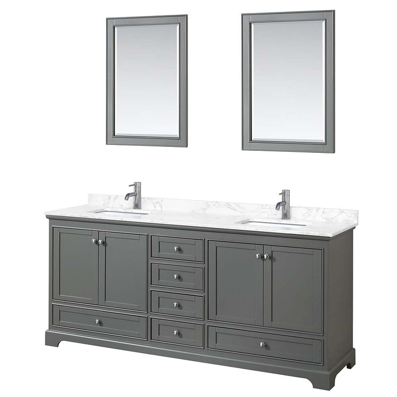 Deborah 80 Inch Double Bathroom Vanity in Dark Gray - 12