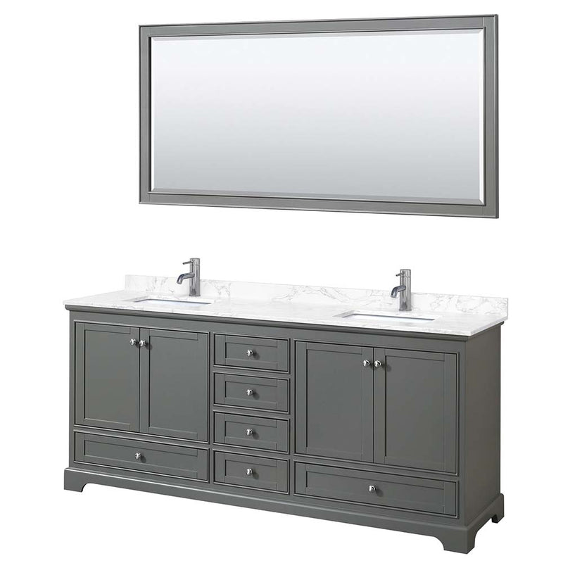 Deborah 80 Inch Double Bathroom Vanity in Dark Gray - 16
