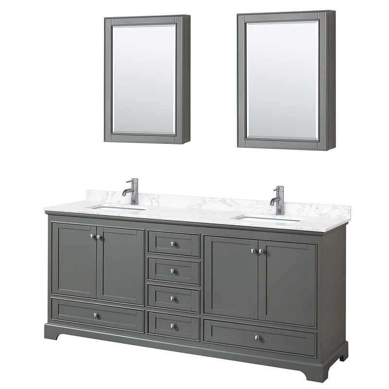 Deborah 80 Inch Double Bathroom Vanity in Dark Gray - 20