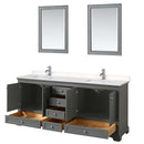 Deborah 80 Inch Double Bathroom Vanity in Dark Gray - 28