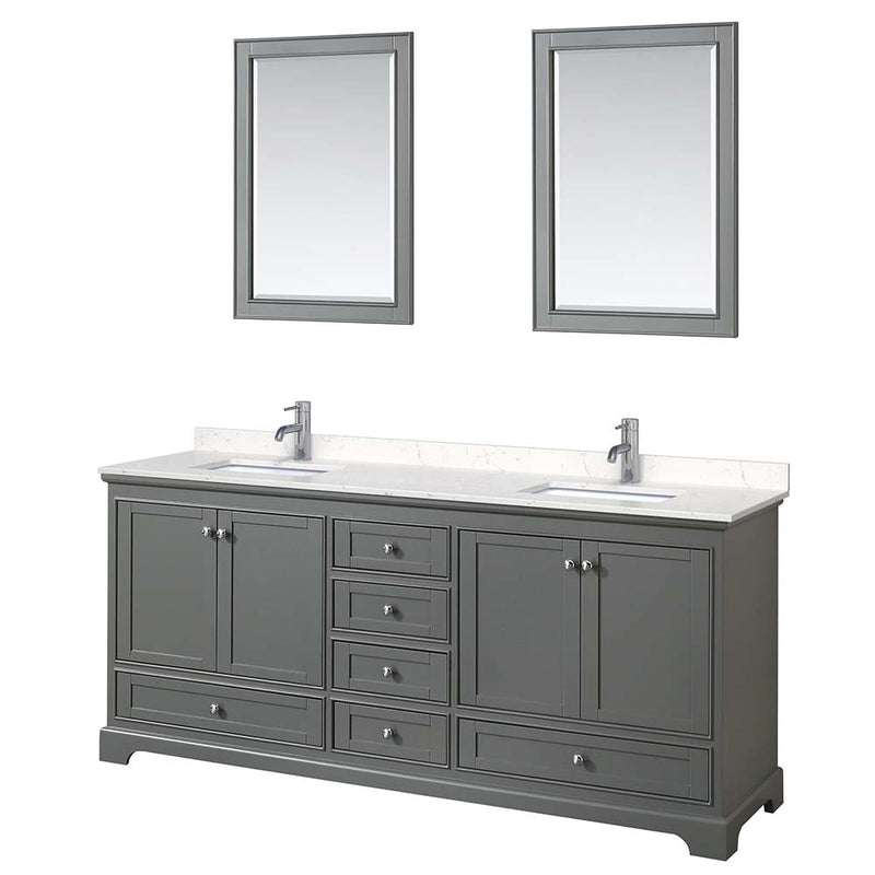 Deborah 80 Inch Double Bathroom Vanity in Dark Gray - 27