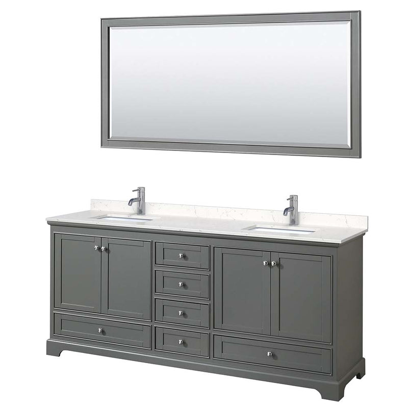 Deborah 80 Inch Double Bathroom Vanity in Dark Gray - 31